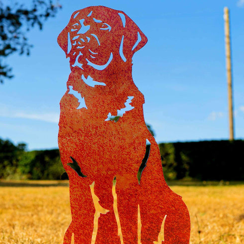Black Chocolate Red Fox Labrador Statue Dog Owner Gift Garden Ornament